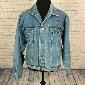 Vintage 1991 Planet Hollywood Blue Denim Trucker Jacket Lake Tahoe XL